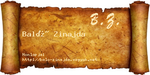 Baló Zinajda névjegykártya